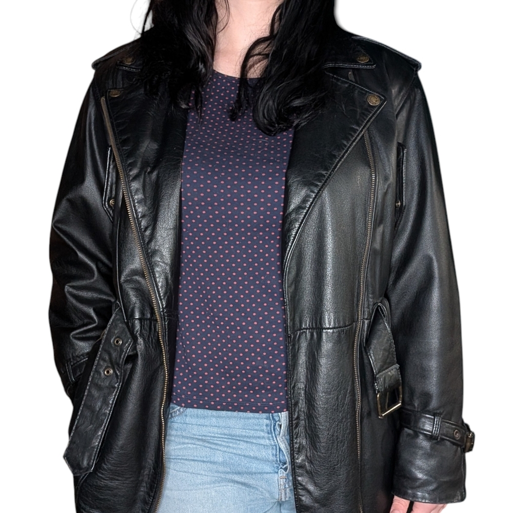 Vintage Cuir Dimitri Black Leather Women's Jacket - Picture 10 of 12